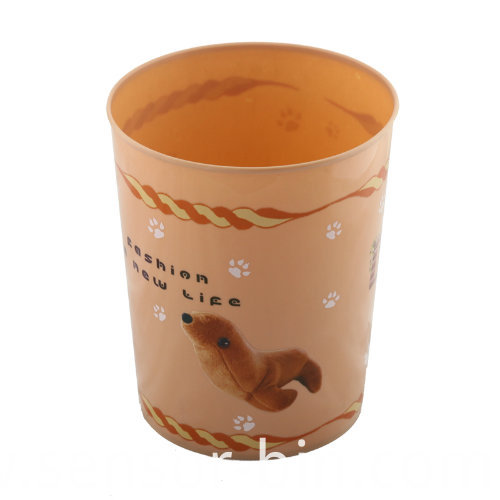 Open Top Fashion Cartoon Printing Living Room Trash Bin (FF-5223)